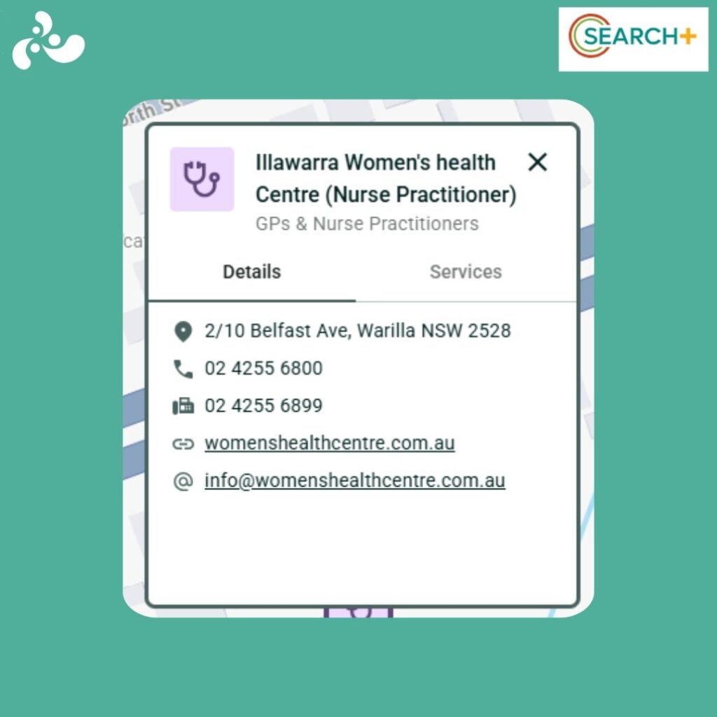 The Illawarra Women’s Health Centre is now part of SEARCH+, a new website that helps people in New South Wales find nearby reproductive and sexual health services.