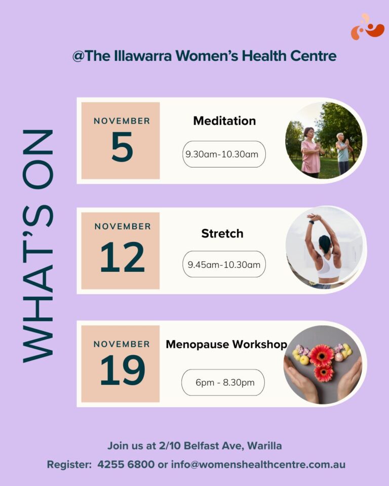 What's on at the Illawarra Women's Health Centre
